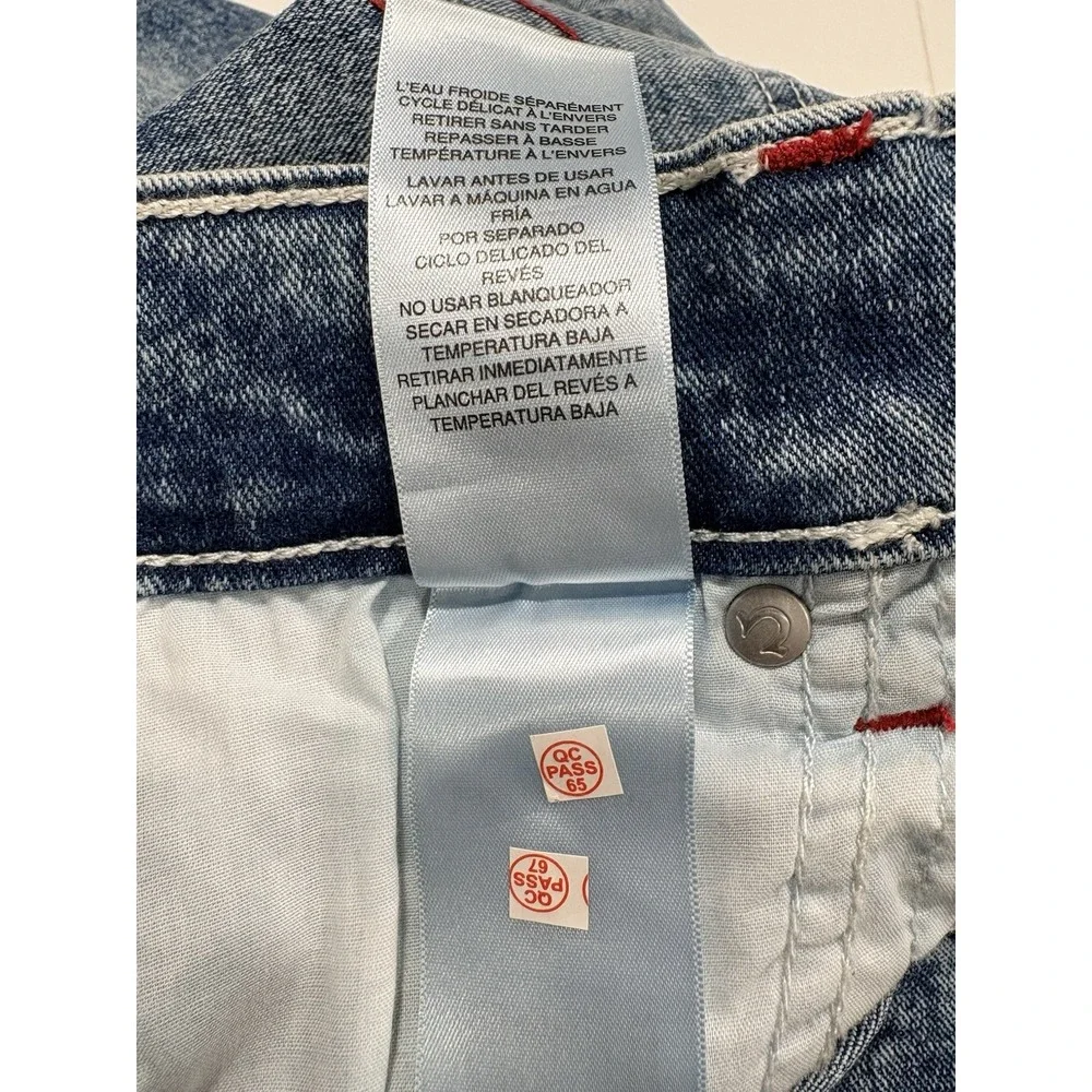 True Religion Bobby Relaxed Baggy Jeans Men's 32x32 Acid Wash Blue NWT
